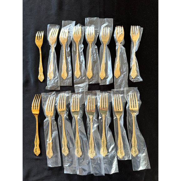 Vtg Stanley Roberts Flatware Golden Dynasty Gold Electroplate 54 PC Svc 8 MINT - Picture 12 of 14